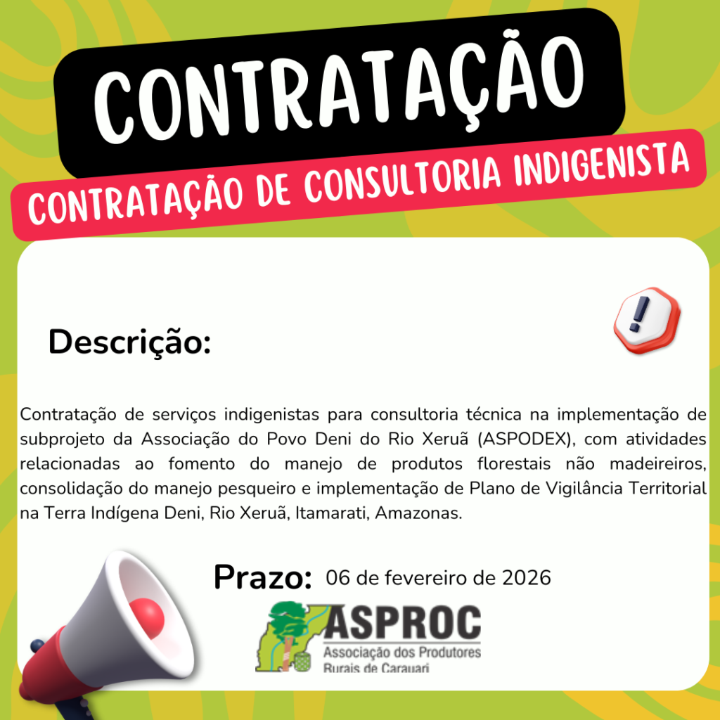 📢 VAGA ABERTA – CONSULTORIA INDIGENISTA