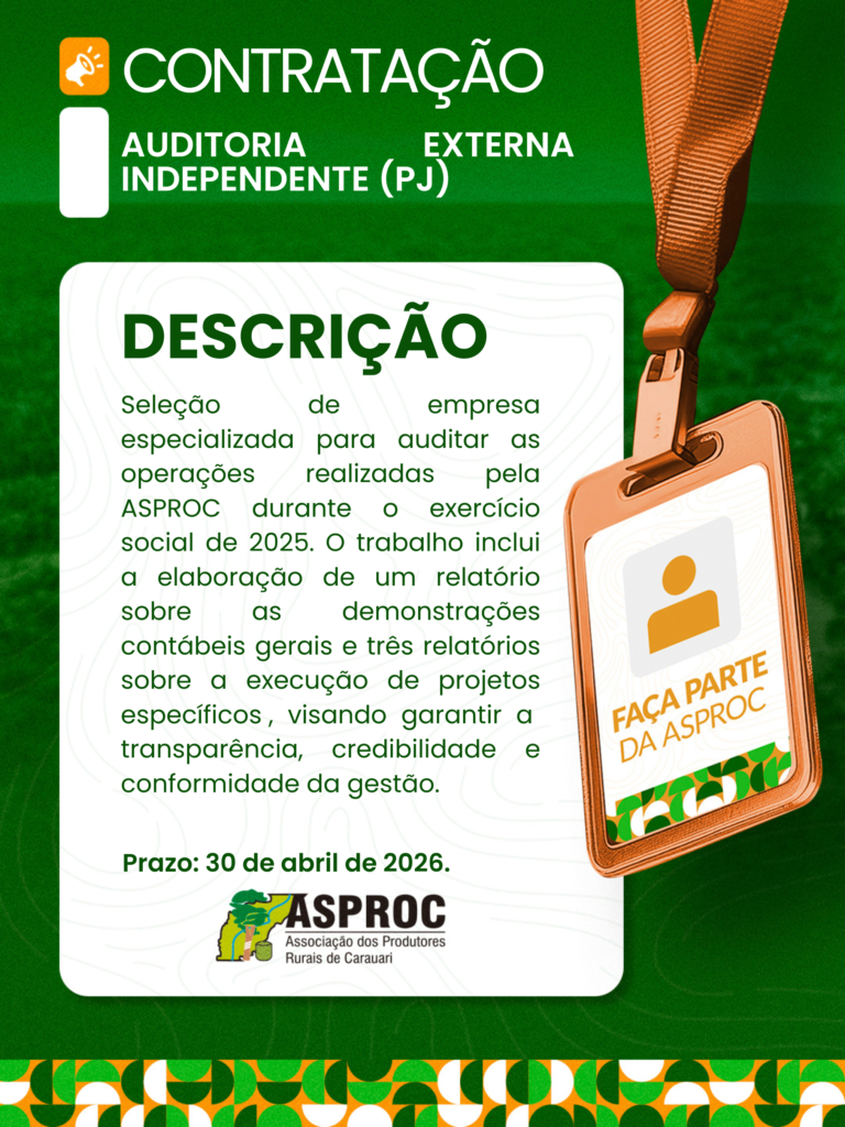 VAGA ABERTA – AUDITORIA EXTERNA INDEPENDENTE